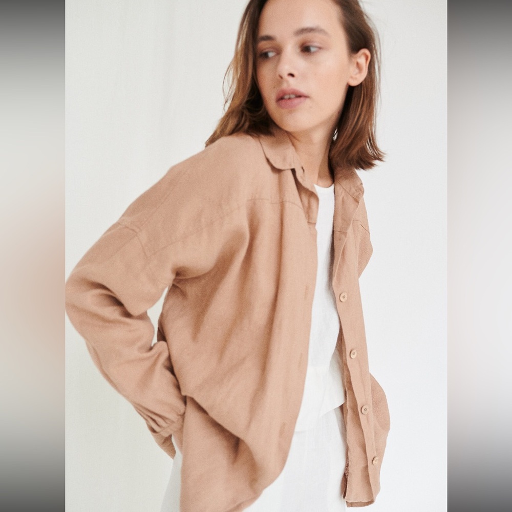 Linenfox Lyn Dusty Peach Shirt